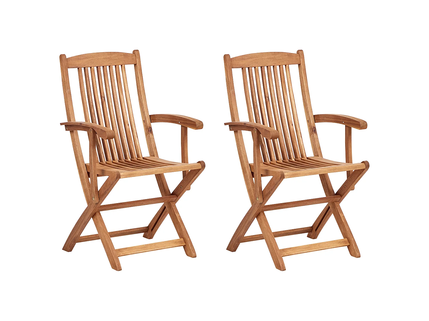 Lot de 2 chaises de jardin MAUI II Acacia Marron clair