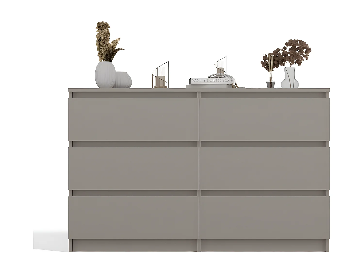 MILANO - Ampia cassettiera da camera 6 cassetti - 30x120x77cm - Stile scandinavo - Mobile contenitore