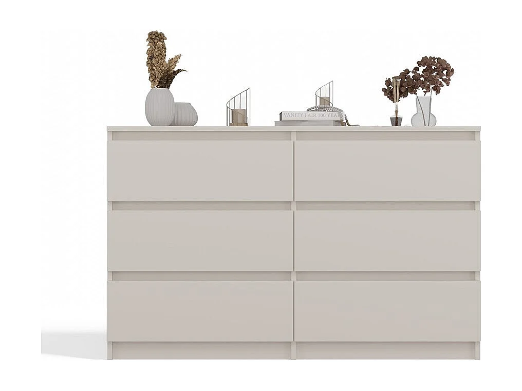 Komoda Malwa M6/120 |  Kaszmir | 120x30x75 cm | Nowoczesna 6 Szuflad