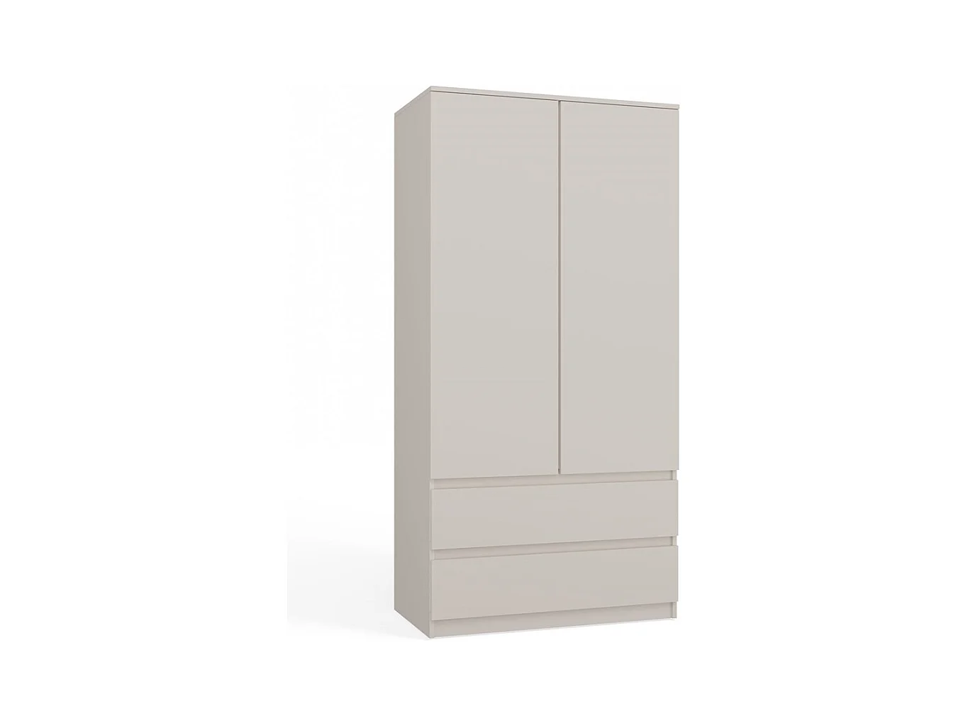 TORINO - Armadio in stile moderno per camera da letto soggiorno - Armadio multifunzionale - 2 ante + cassetti - Spogliatoio - Sistema TIP-ON