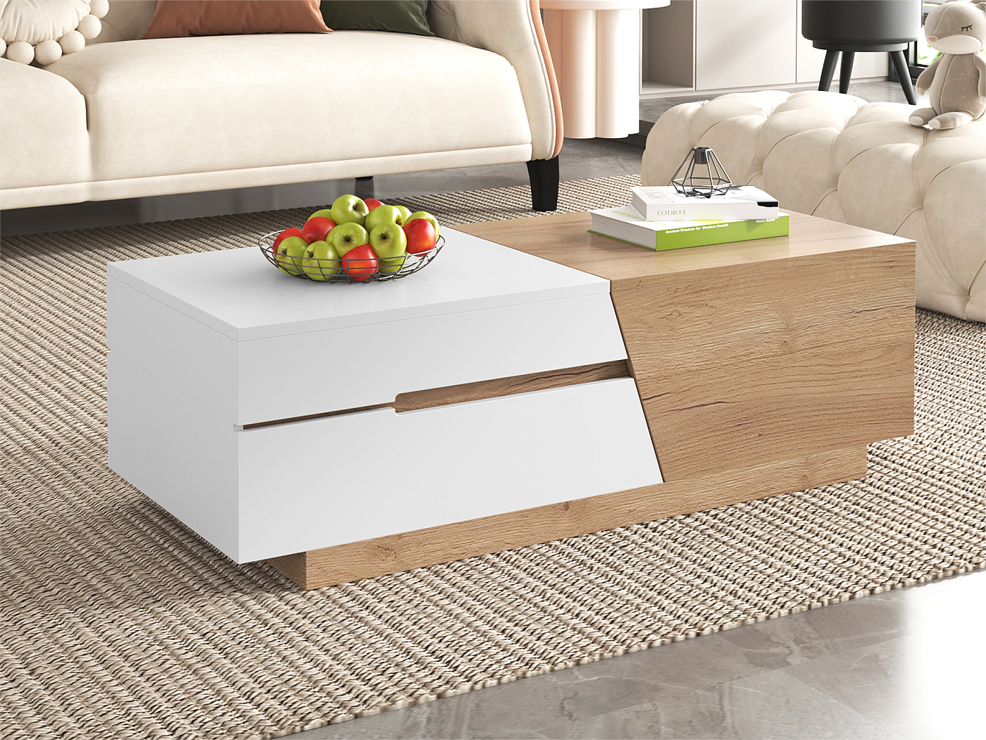 Monsun 14 - Rechthoekige Salontafel, Moderne Salontafel Voor In De Woonkamer Kleur Zwart Houtdeco Kortingcm X 70 Cm Hoogte 43 Cm
