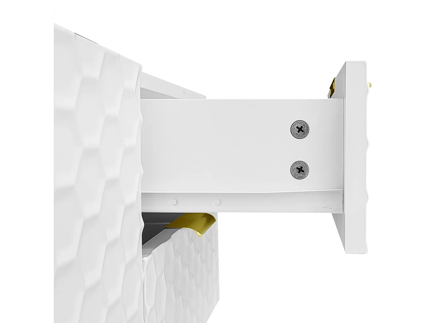 Modern TV-meubel 170cm - 4 lades en 4 vakken - Wit & Goud