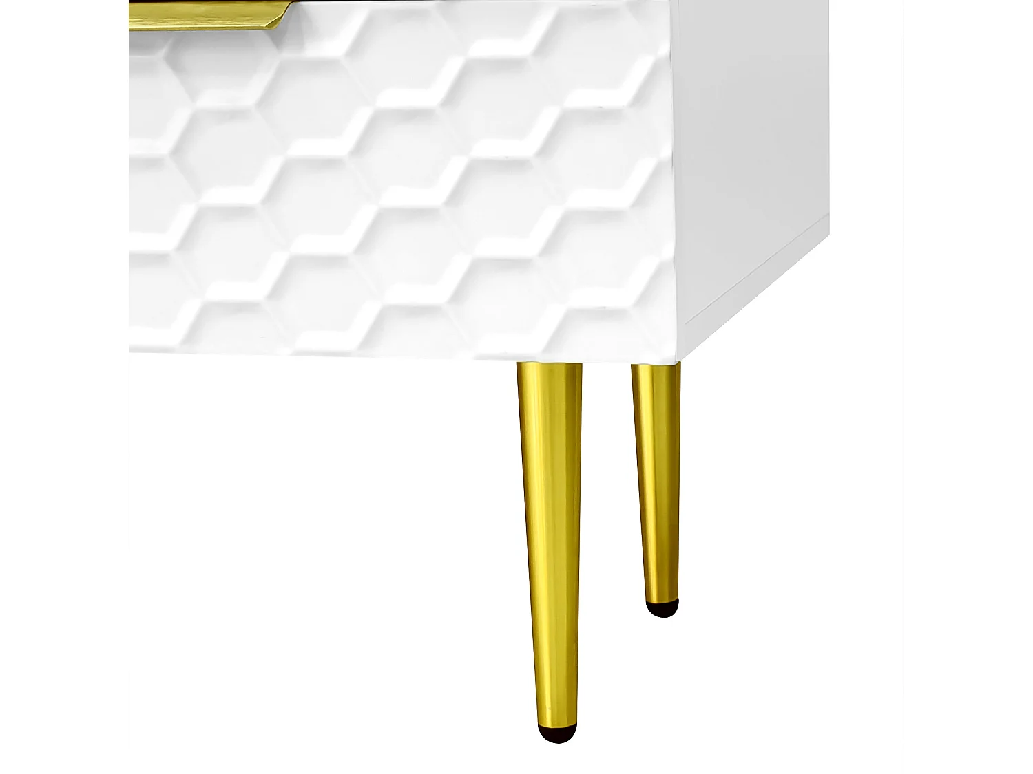 Modern TV-meubel 170cm - 4 lades en 4 vakken - Wit & Goud