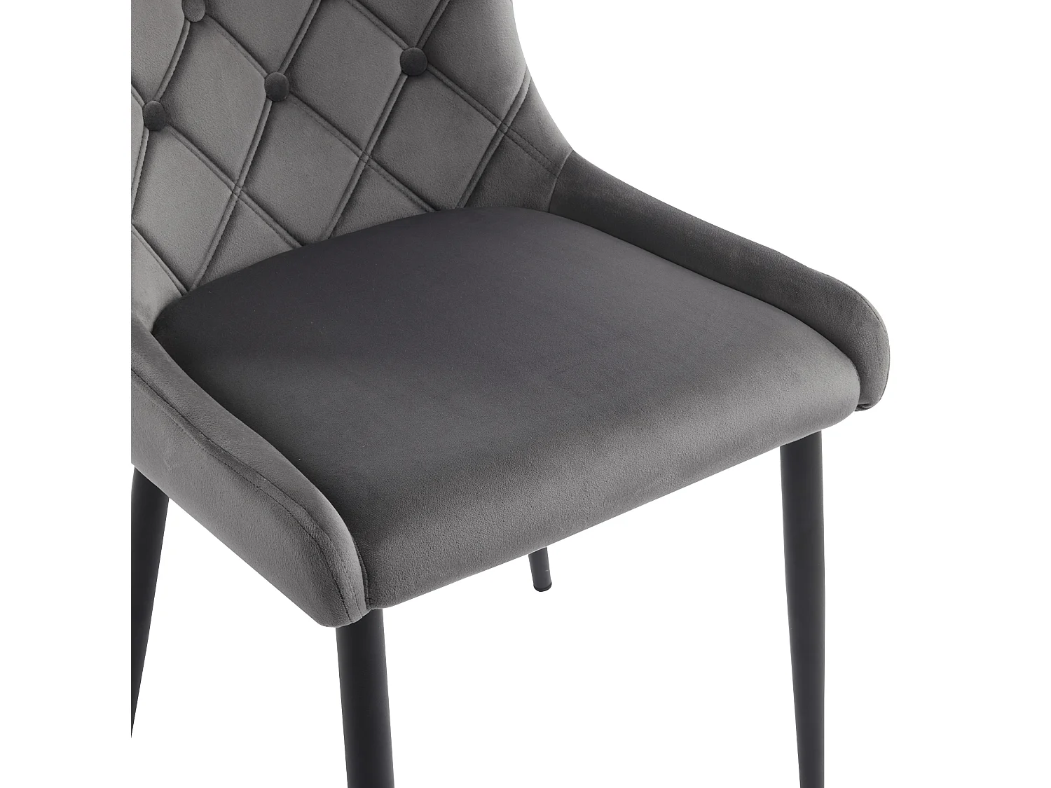 Set van 2 Velvet stoelen met zwarte ijzeren poten - Grijs