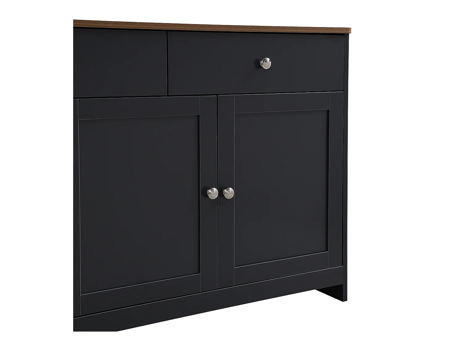 Dressoir voor woonkamer - 4 deuren en 3 laden - spaanplaat - Zwartgrijs