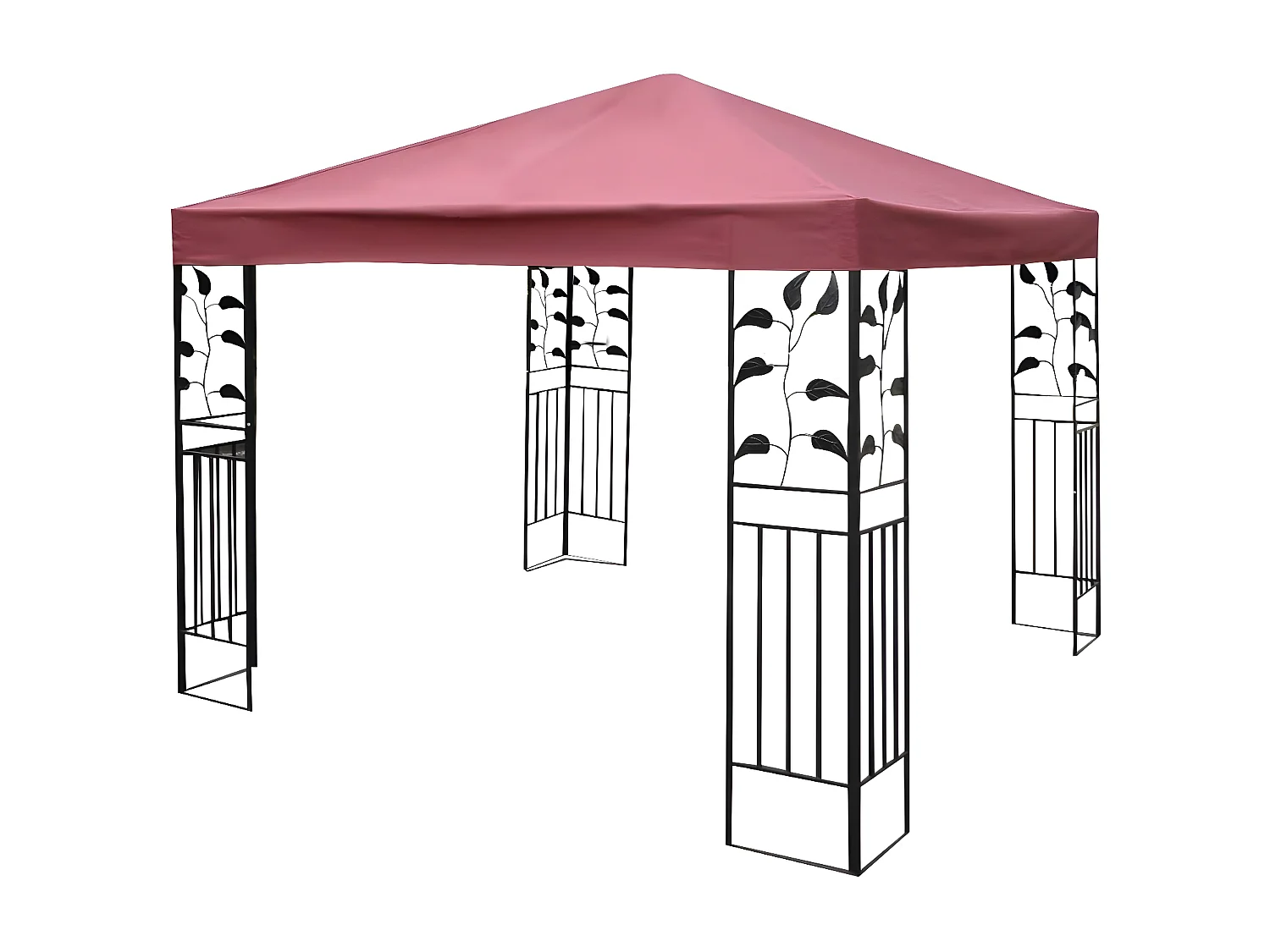 Toile de Rechange pour Pavillon Toile de Toit pour Tente Canopée pour Tonnelles 300 x 300 cm Vin Rouge