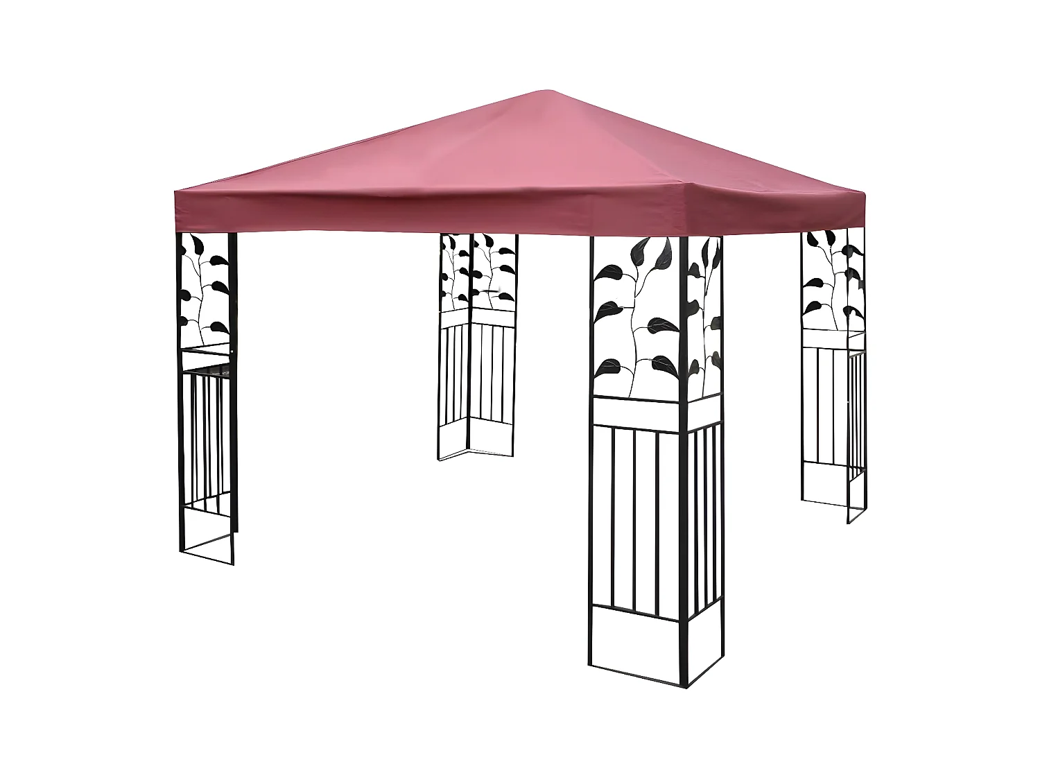 Toile de Rechange pour Pavillon Toile de Toit pour Tente Canopée pour Tonnelles 300 x 300 cm Vin Rouge