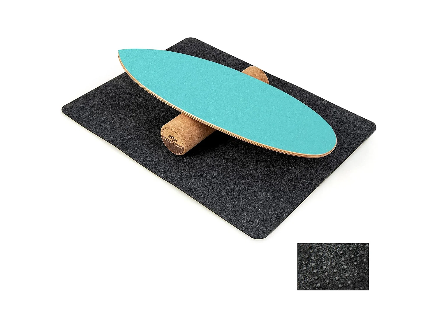 Planche d’Équilibre en Bois avec Rouleau et Tapis Antidérapant Charge 227 KG, Balance Board pour Entraînement de Skateboard Hockey Snowboard Surf Bleu