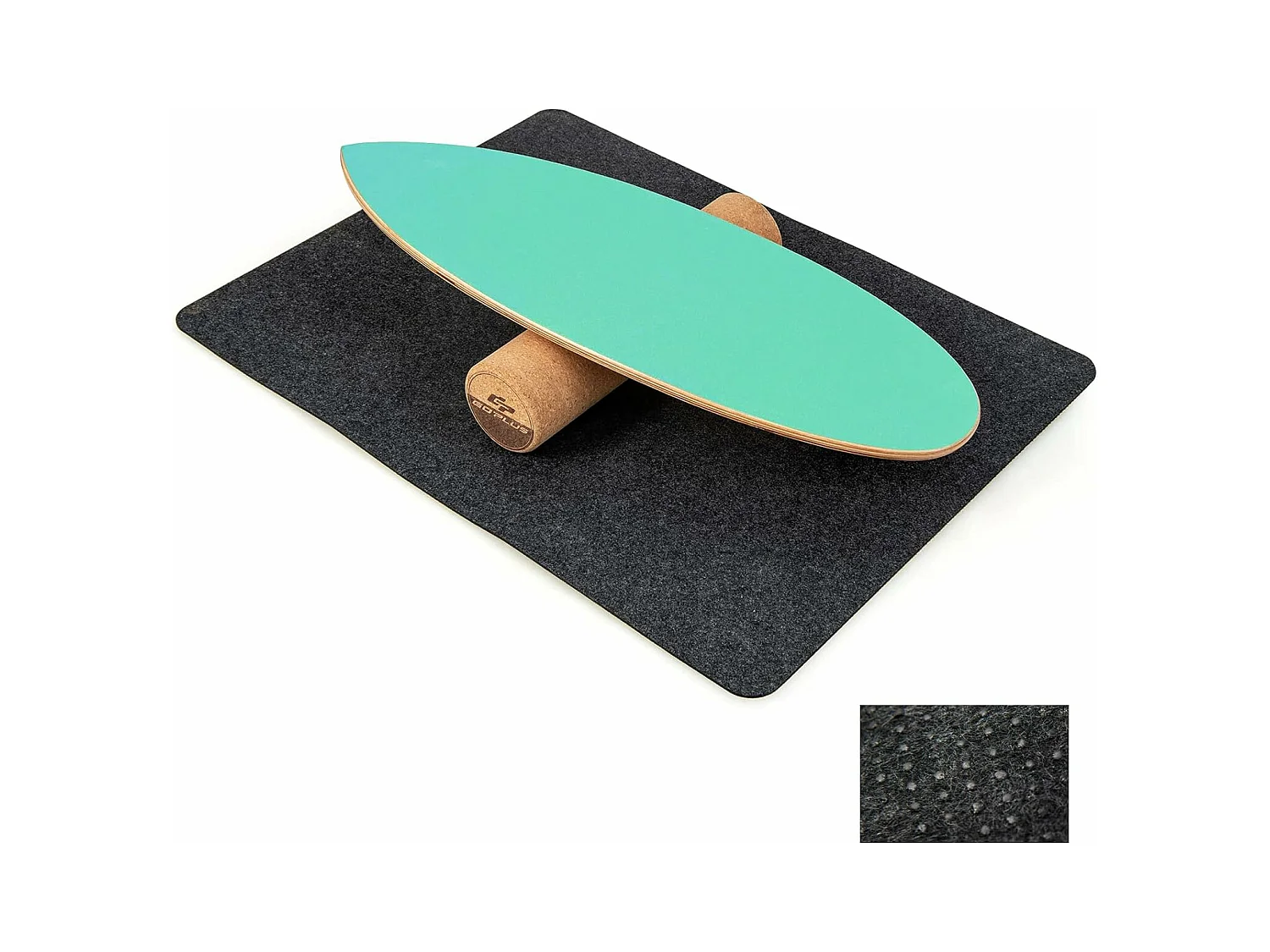 Planche d’Équilibre en Bois avec Rouleau et Tapis Antidérapant Charge 227 KG, Balance Board pour Entraînement de Skateboard Hockey Snowboard Surf Vert