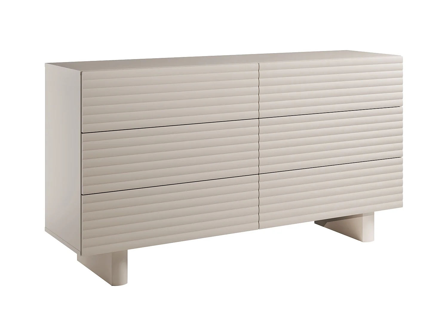 Commode 6 tiroirs - MDF - Beige - LUDIMA