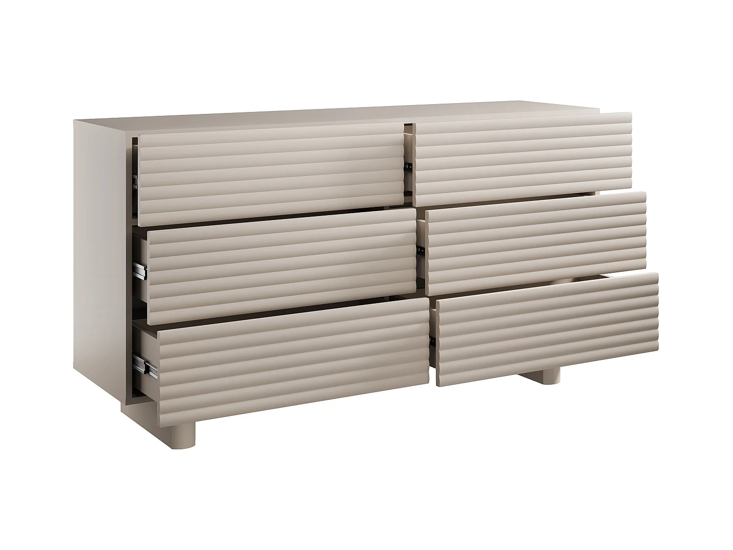 Commode 6 tiroirs - MDF - Beige - LUDIMA