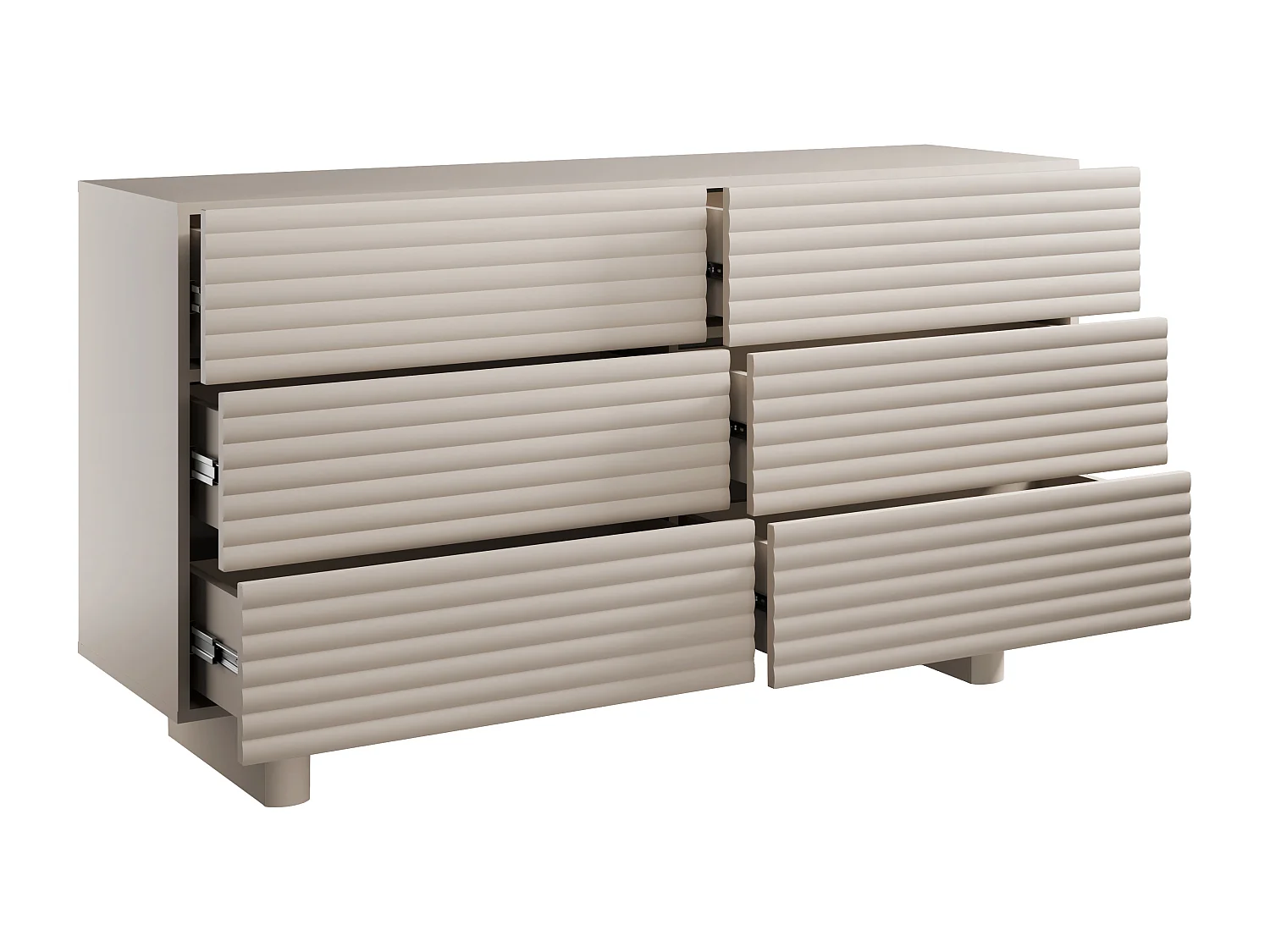 Commode 6 tiroirs - MDF - Beige - LUDIMA