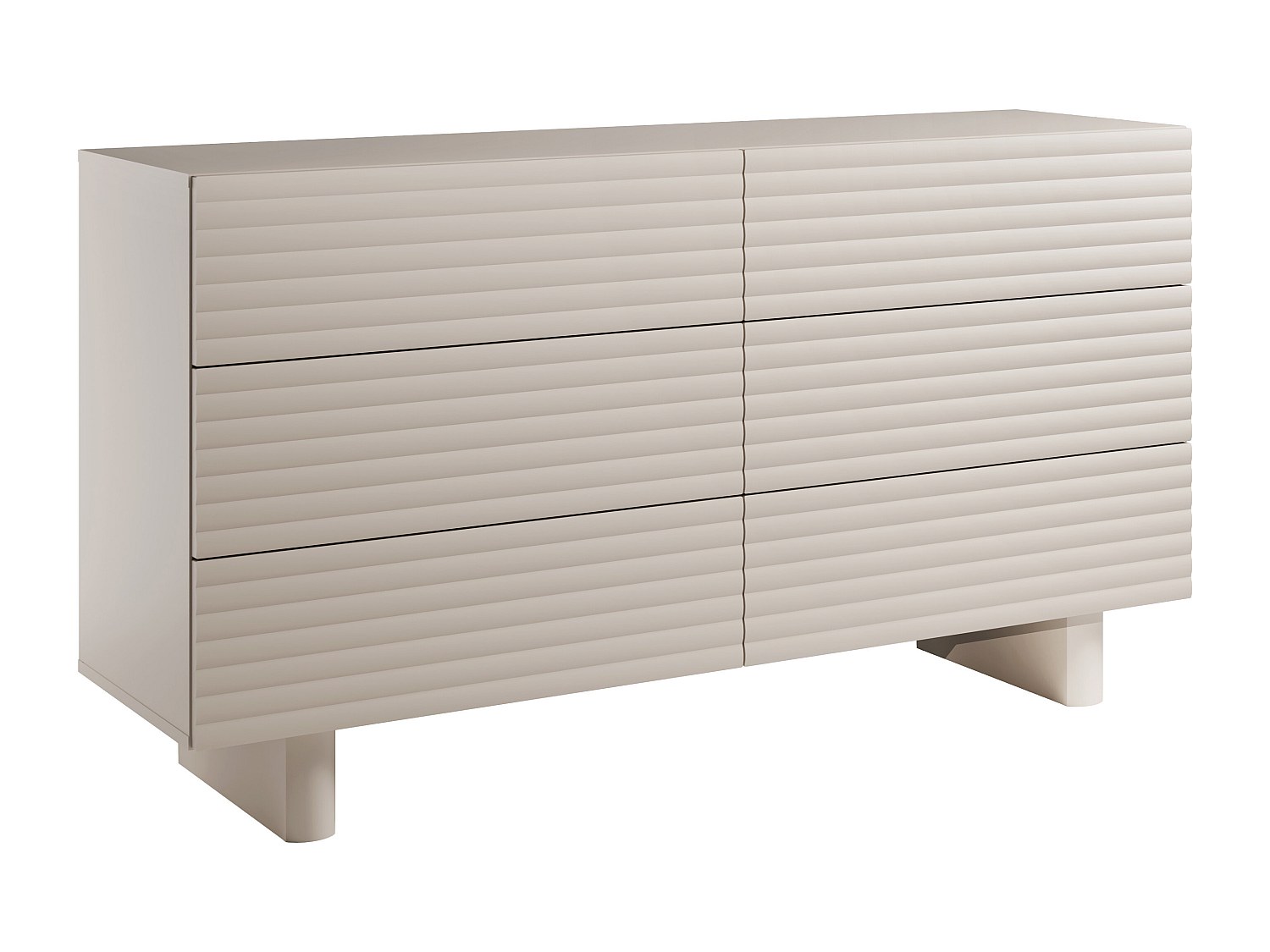 Vente-unique - Commode 6 tiroirs - mdf - Beige - ludima