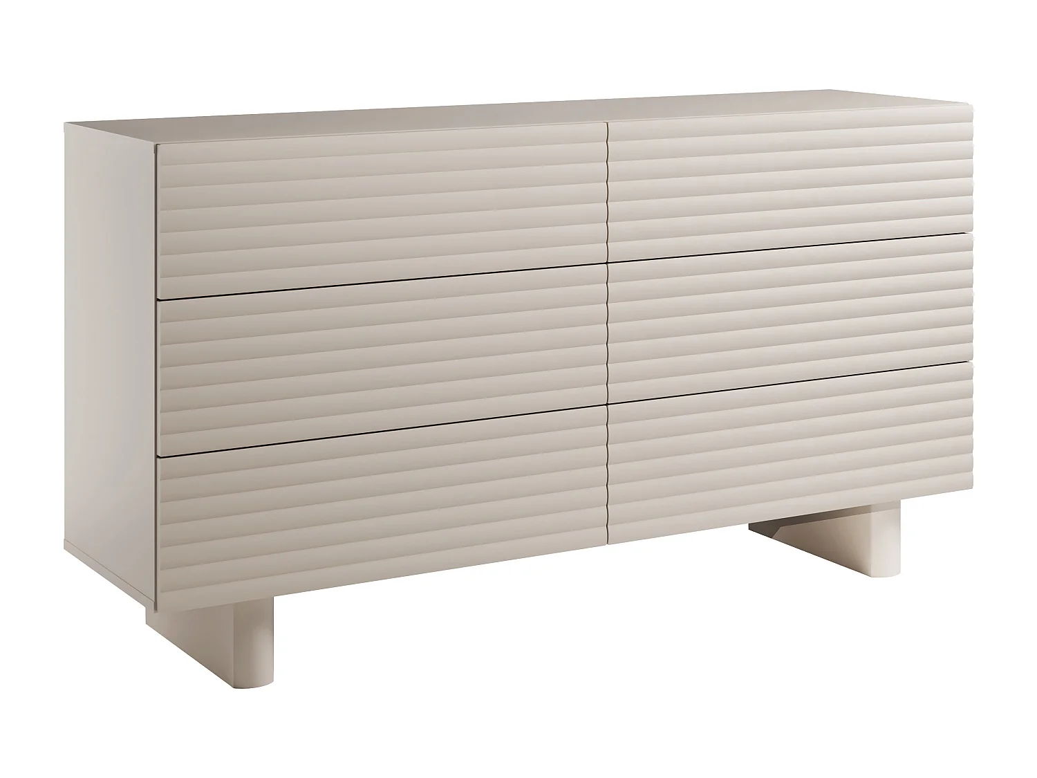 Commode 6 tiroirs - MDF - Beige - LUDIMA