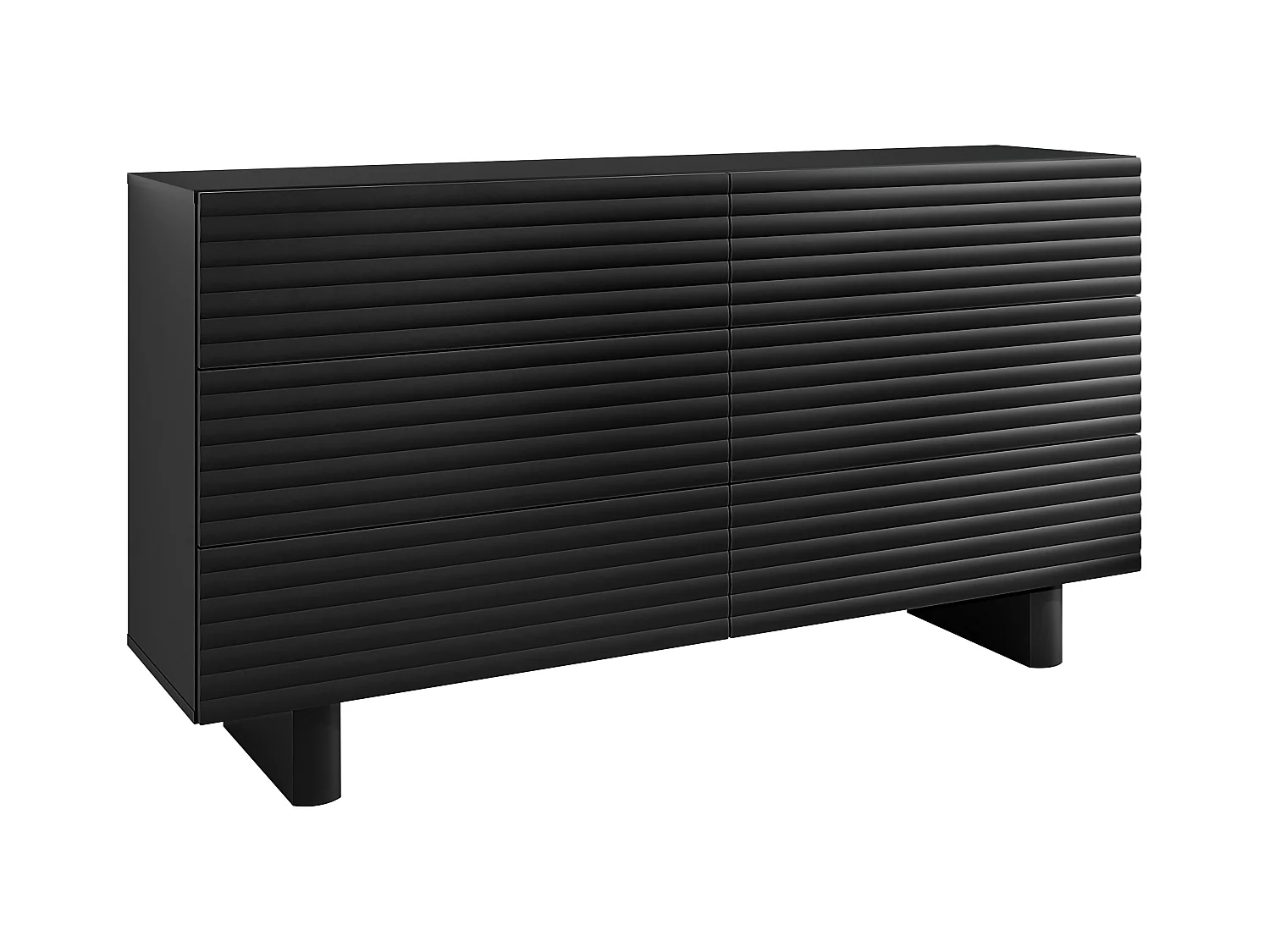 Cómoda de 6 cajones - MDF - Negro - LUDIMA