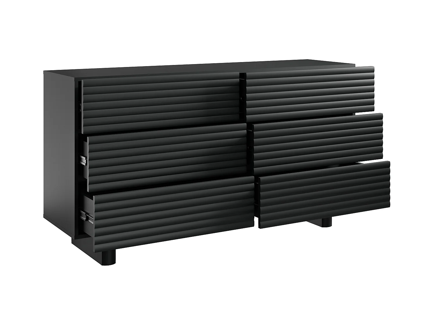 Cómoda de 6 cajones - MDF - Negro - LUDIMA