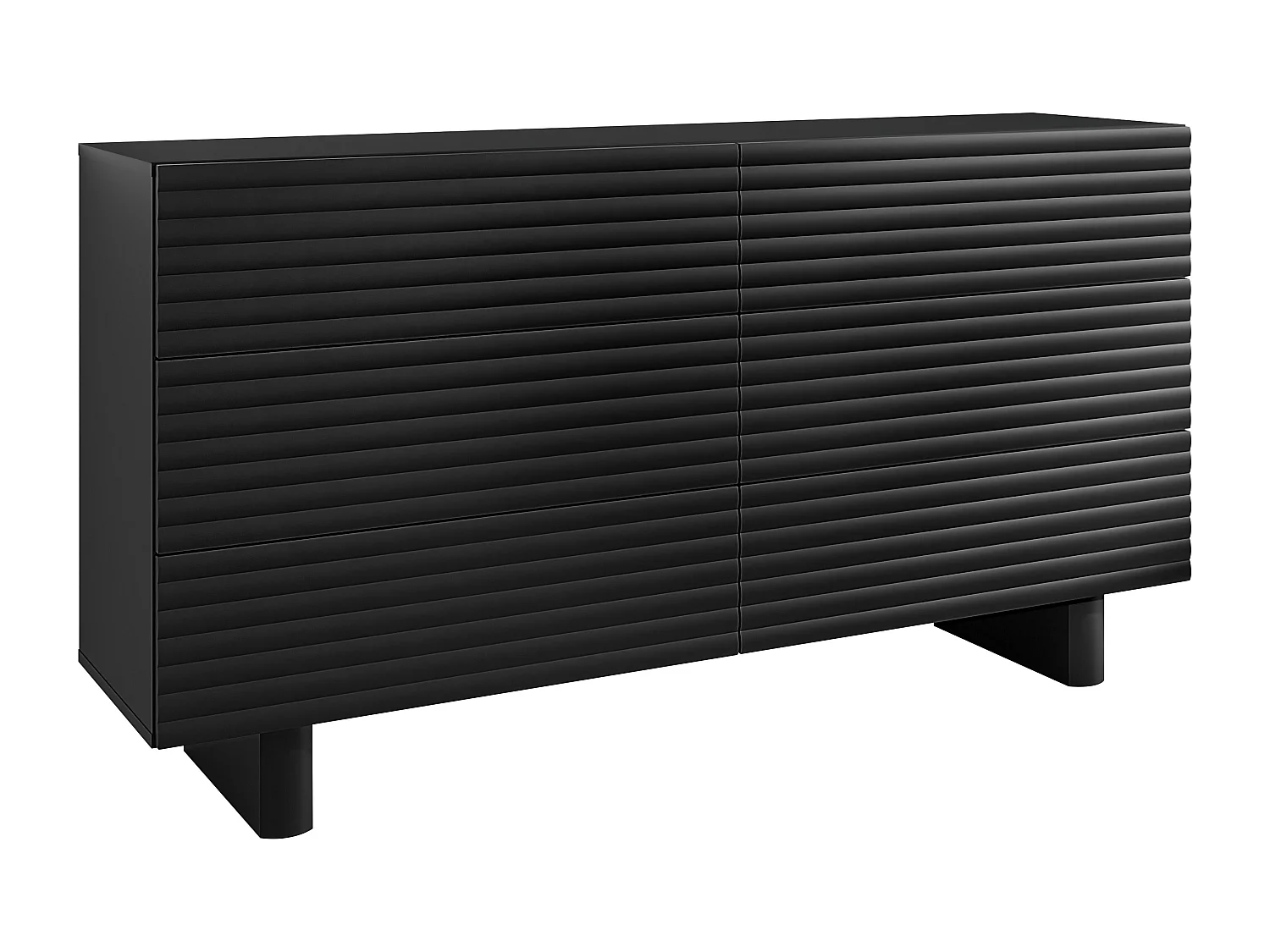 Commode 6 tiroirs - MDF - Noir - LUDIMA