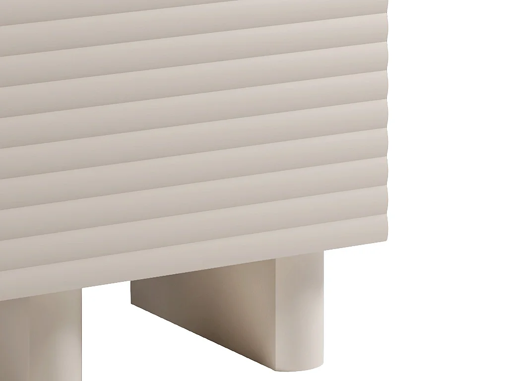 Table de chevet 1 porte - MDF - Beige - LUDIMA