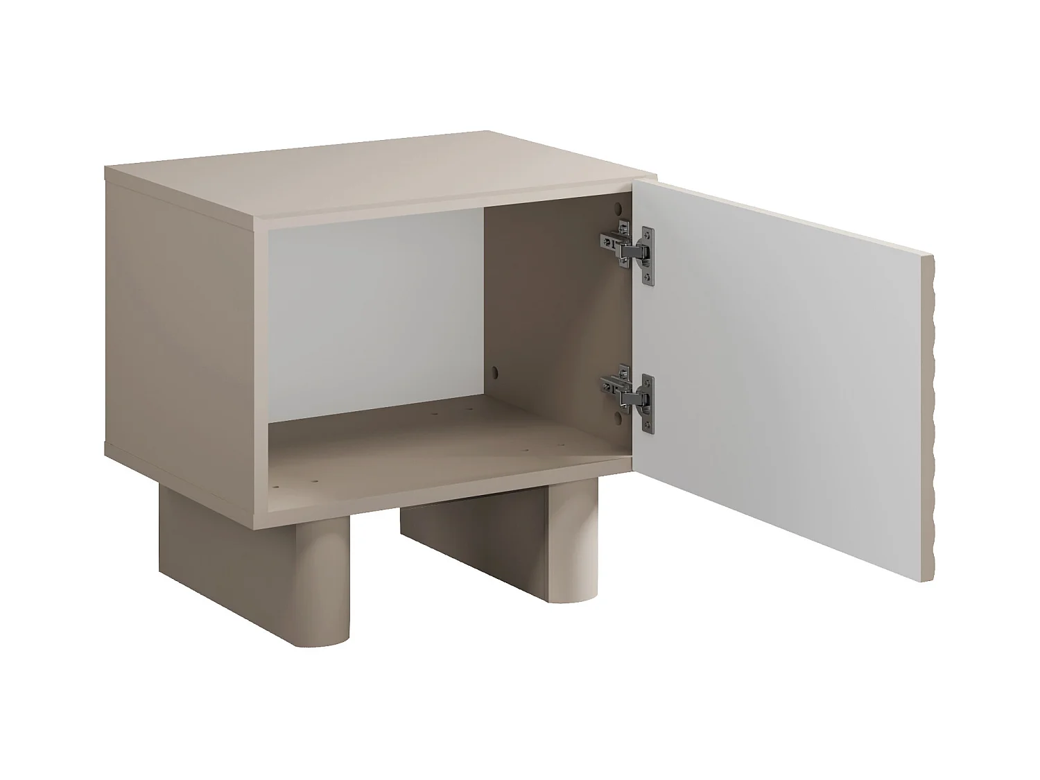 Sengebord med 1 låge - MDF - Beige - LUDIMA