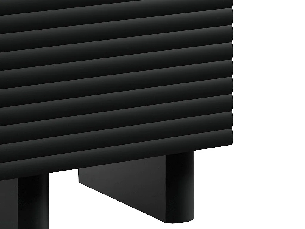 Nachttisch mit 1 Tür - MDF - Schwarz - LUDIMA