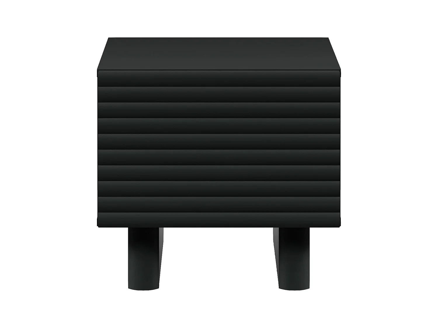 Table de chevet 1 porte - MDF - Noir - LUDIMA