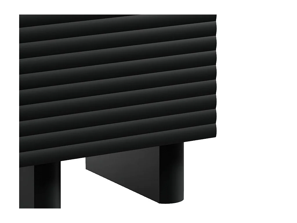 Table de chevet 1 porte - MDF - Noir - LUDIMA