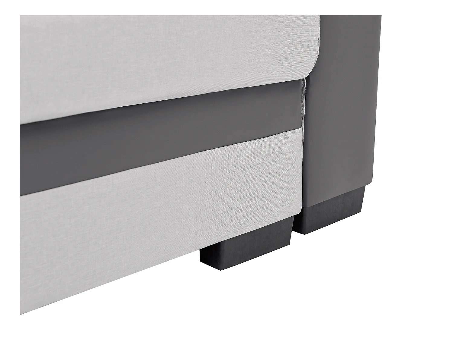 Canapé d'angle réversible et convertible en tissu et simili gris clair GIANY II