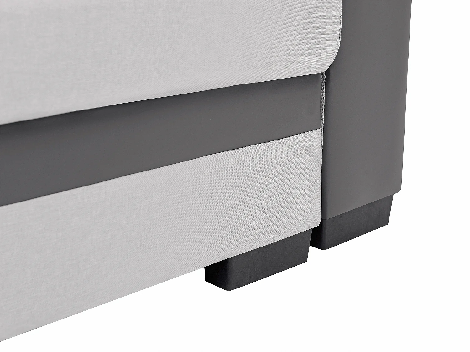 Canapé d'angle réversible et convertible en tissu et simili gris clair GIANY II