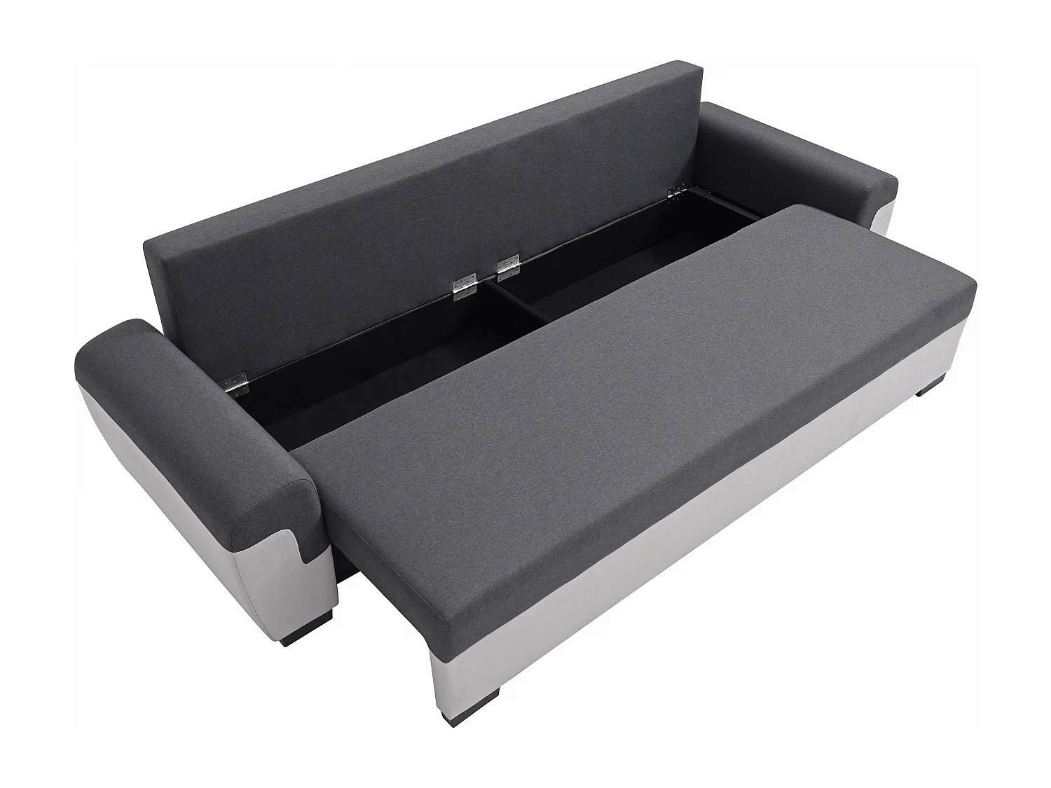 Canapé 3 places convertible en tissu anthracite et gris clair GABY II