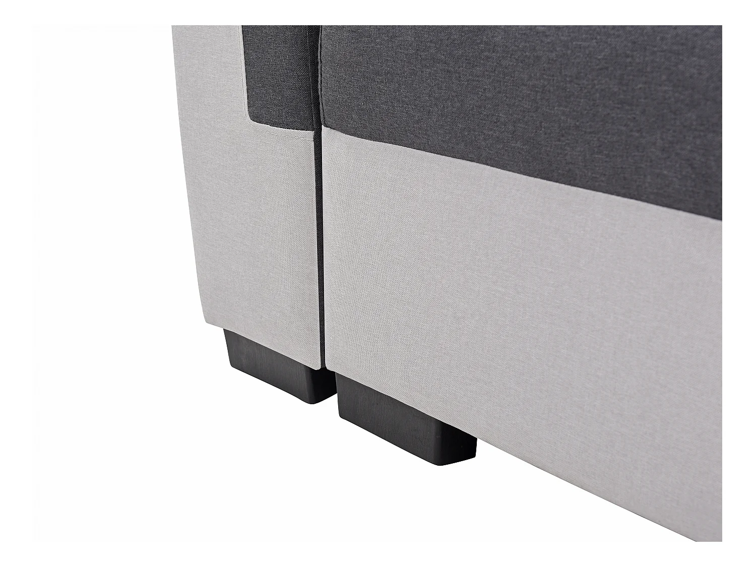 Driezits-slaapbank van antracietgrijze en lichtgrijze stof GABY II