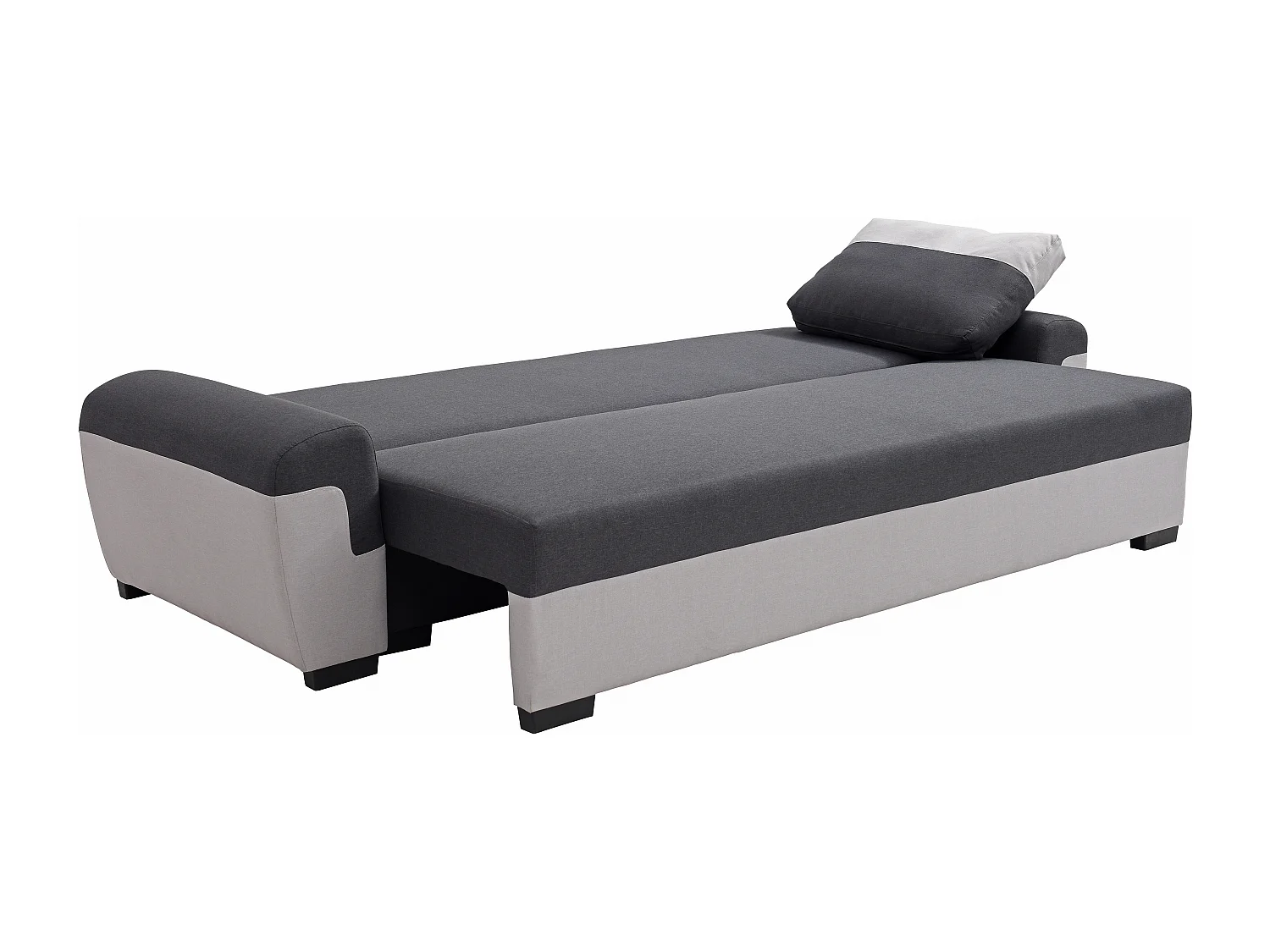 Canapé 3 places convertible en tissu anthracite et gris clair GABY II