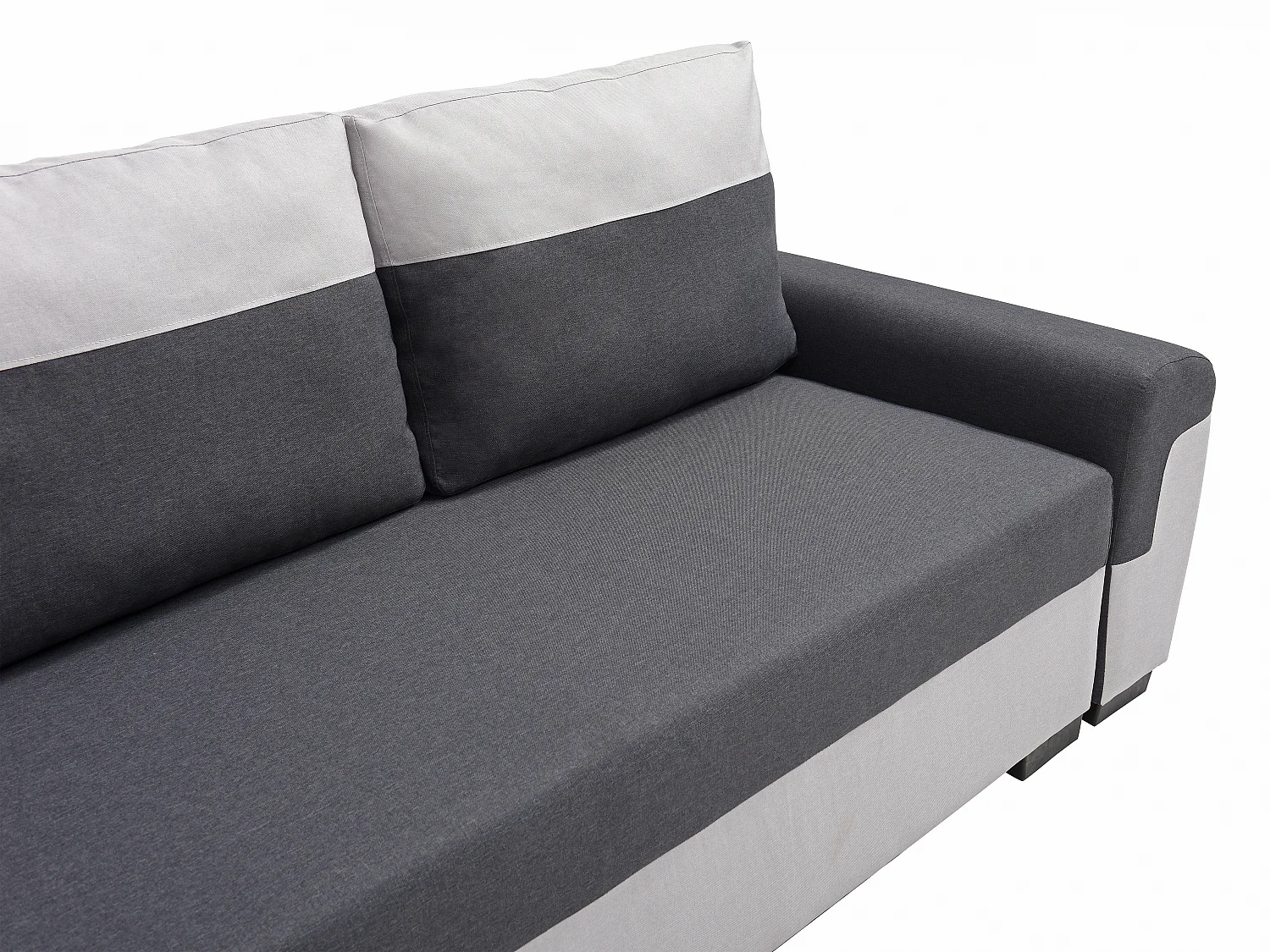 Canapé 3 places convertible en tissu anthracite et gris clair GABY II