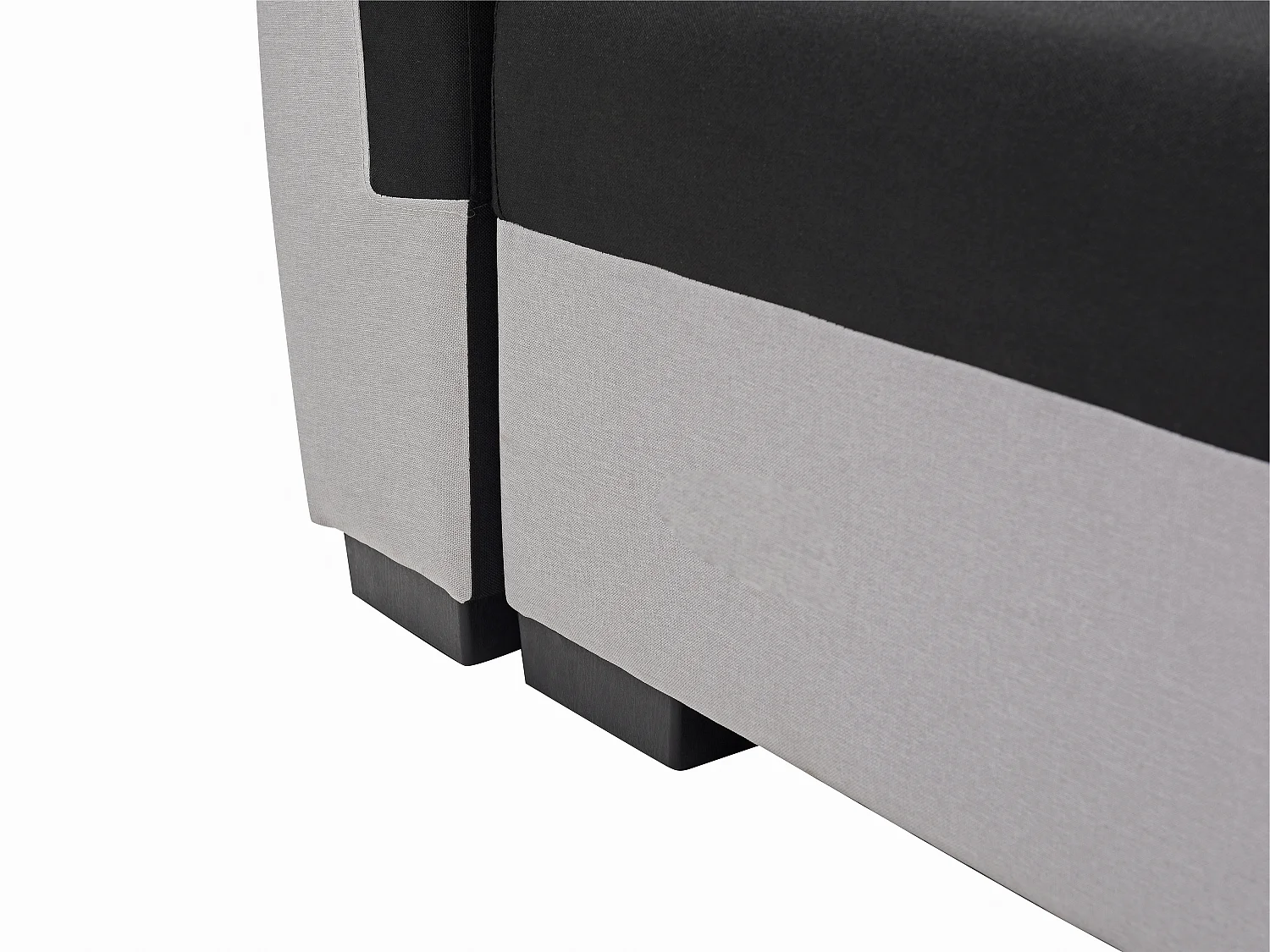 Canapé 3 places convertible en tissu noir et gris clair GABY II