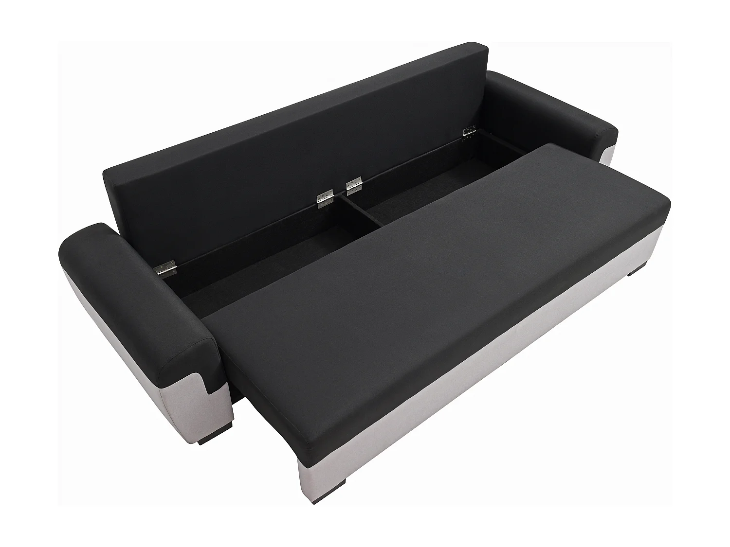 Canapé 3 places convertible en tissu noir et gris clair GABY II