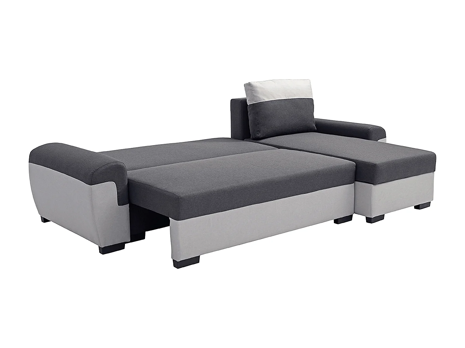 Sofá rinconera reversible de tela antracita y gris claro GABY II