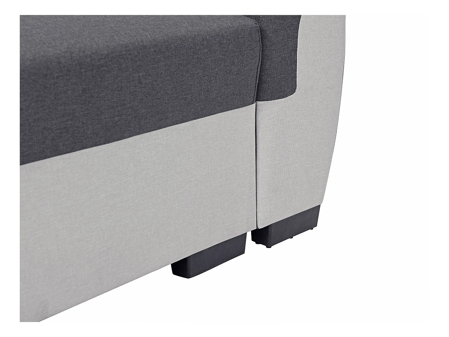 Ecksofa mit Schlaffunktion - Ecke wechselbar - Stoff - Anthrazit & Hellgrau - GABY II