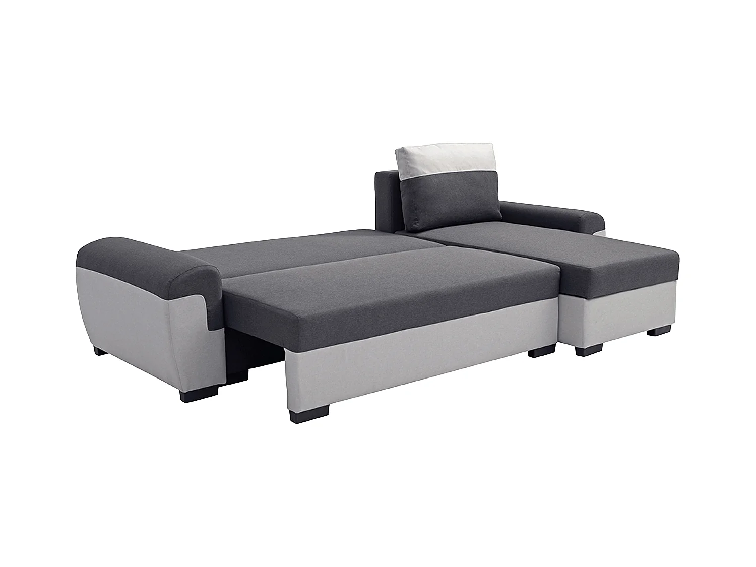 Ecksofa mit Schlaffunktion - Ecke wechselbar - Stoff - Anthrazit & Hellgrau - GABY II