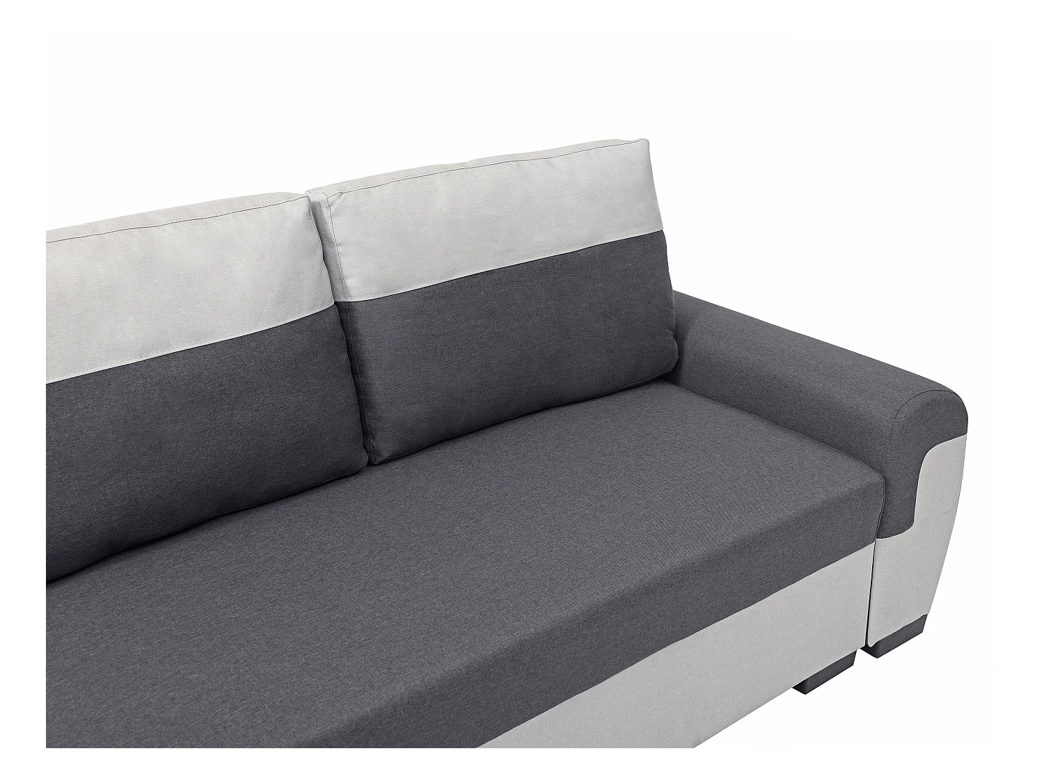 Ecksofa mit Schlaffunktion - Ecke wechselbar - Stoff - Anthrazit & Hellgrau - GABY II