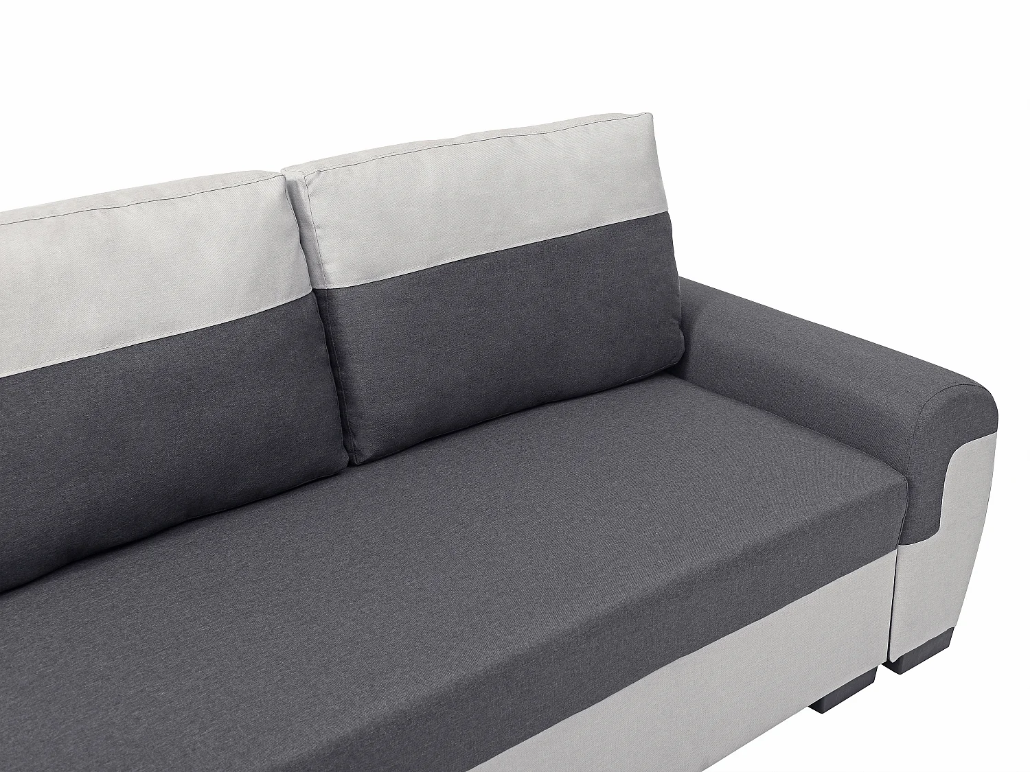 Canapé d'angle réversible et convertible en tissu anthracite et gris clair GABY II