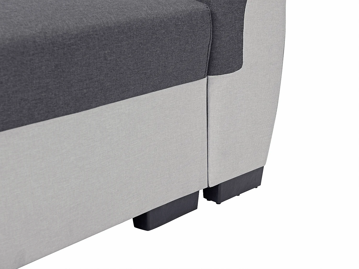 Canapé d'angle réversible et convertible en tissu anthracite et gris clair GABY II