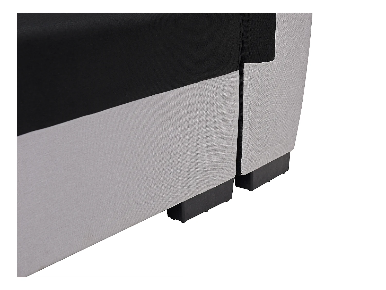 Ecksofa mit Schlaffunktion - Ecke wechselbar - Stoff - Schwarz & Hellgrau - GABY II