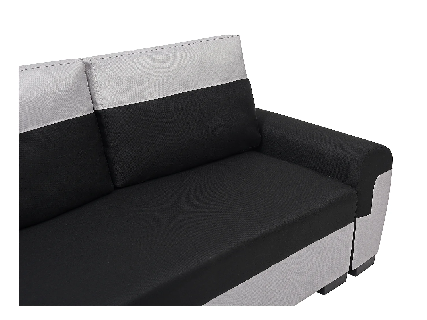 Ecksofa mit Schlaffunktion - Ecke wechselbar - Stoff - Schwarz & Hellgrau - GABY II