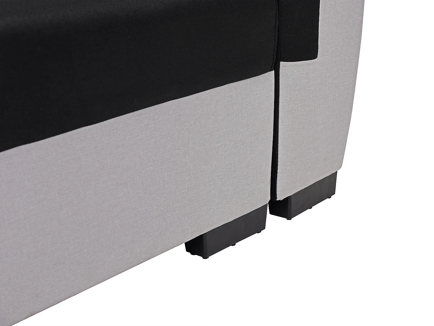 Canapé d'angle réversible et convertible en tissu noir et gris clair GABY II