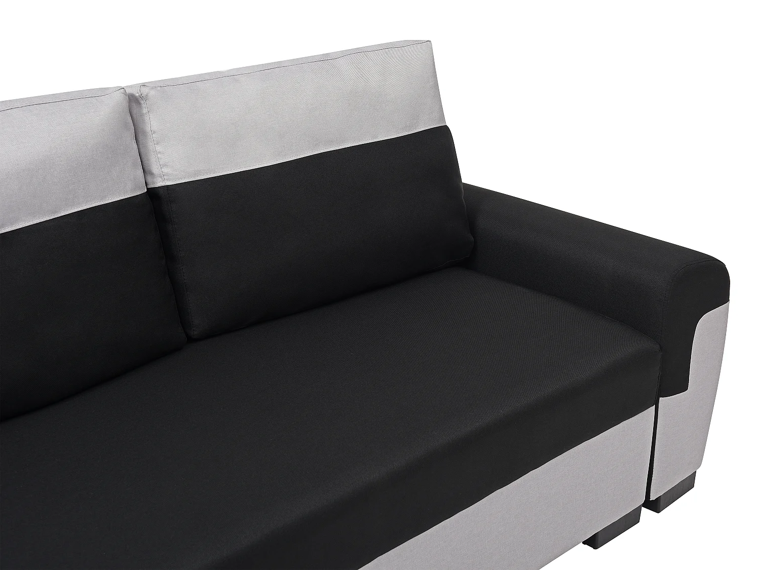 Canapé d'angle réversible et convertible en tissu noir et gris clair GABY II