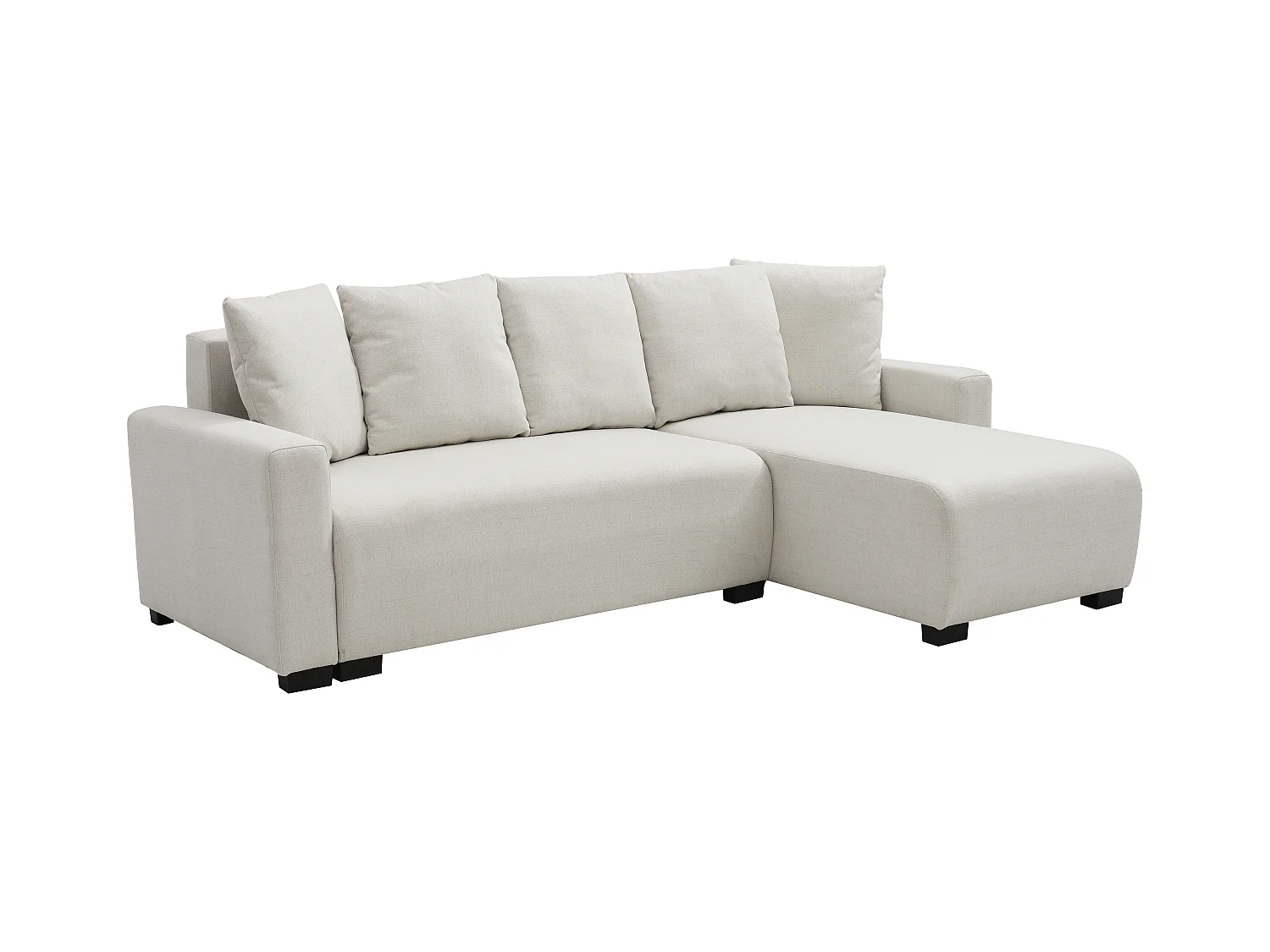 Ecksofa mit Schlaffunktion - Ecke wechselbar - Stoff - Beige - LADAZIA II