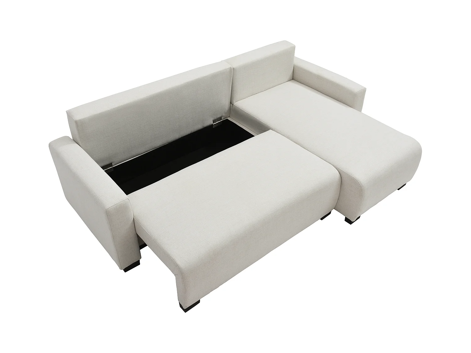 Ecksofa mit Schlaffunktion - Ecke wechselbar - Stoff - Beige - LADAZIA II
