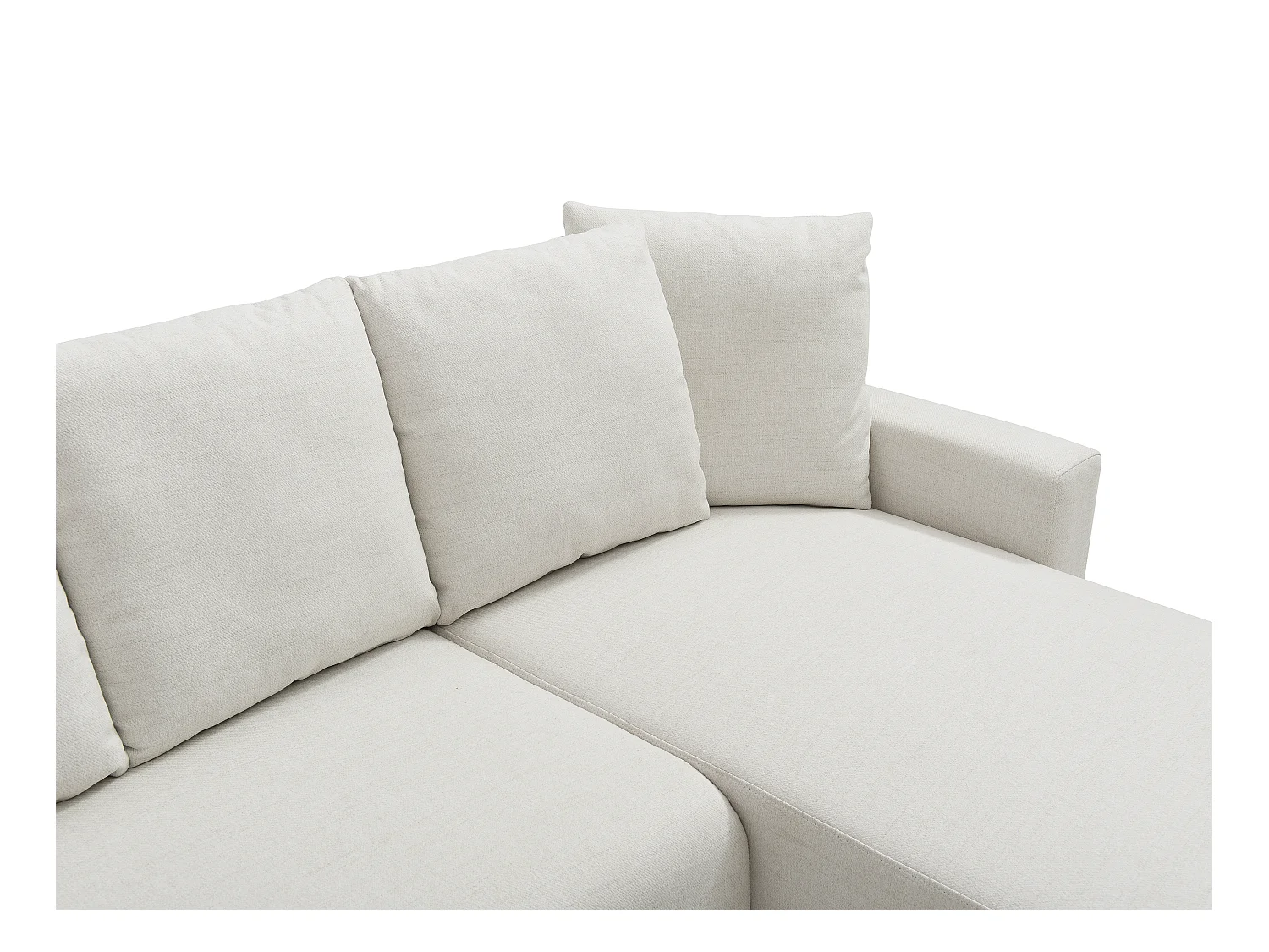 Ecksofa mit Schlaffunktion - Ecke wechselbar - Stoff - Beige - LADAZIA II