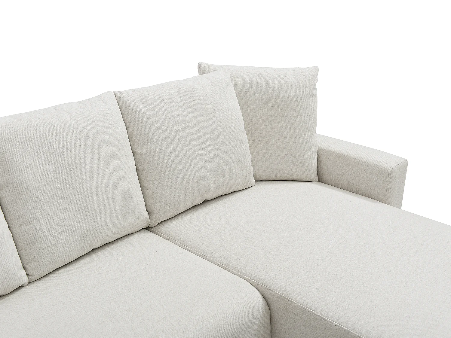 Omkeerbare hoekslaapbank van beige stof LADAZIA II