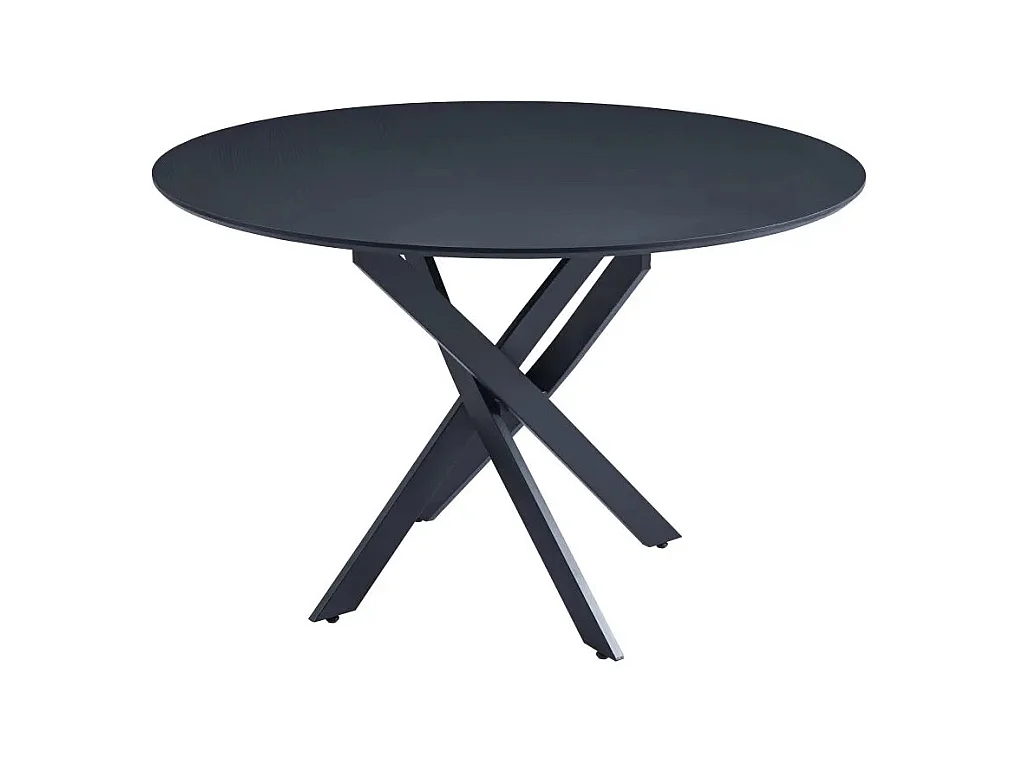 Table à manger en JESSICA en bois NOIR pieds métal noir 100 cm