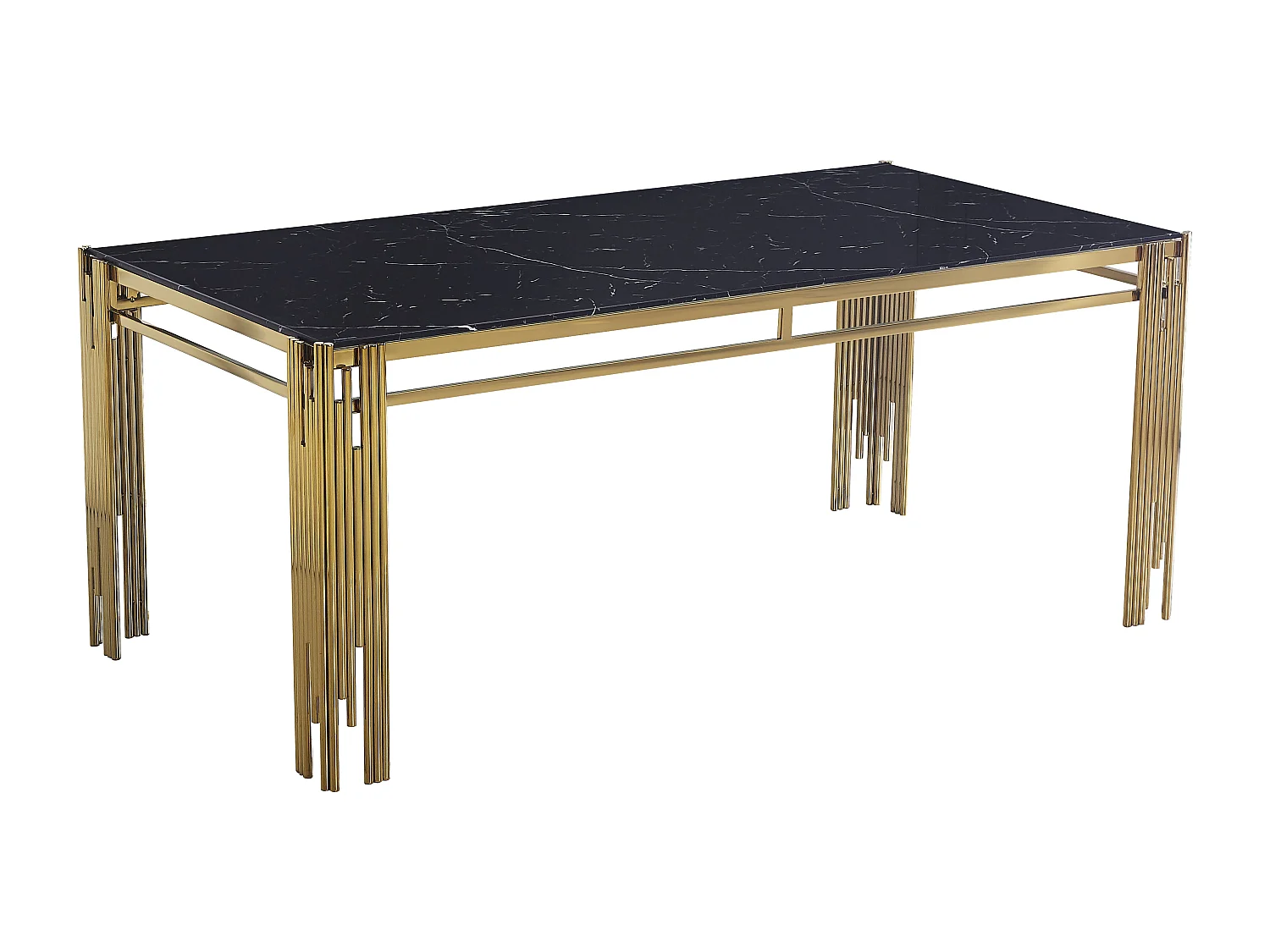 Table à manger FLUTE Gold Plateau en verre